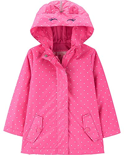 Carter's Girls' Little Favorite Rainslicker Rain Jacket, Unicorn Pink, 5/6