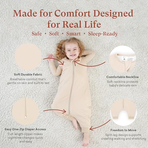Image of 1.0 TOG Toddler Sleep Sack with Legs for Early Walkers, Wearable Blanket for Tall Walking Toddlers 18-36 Months