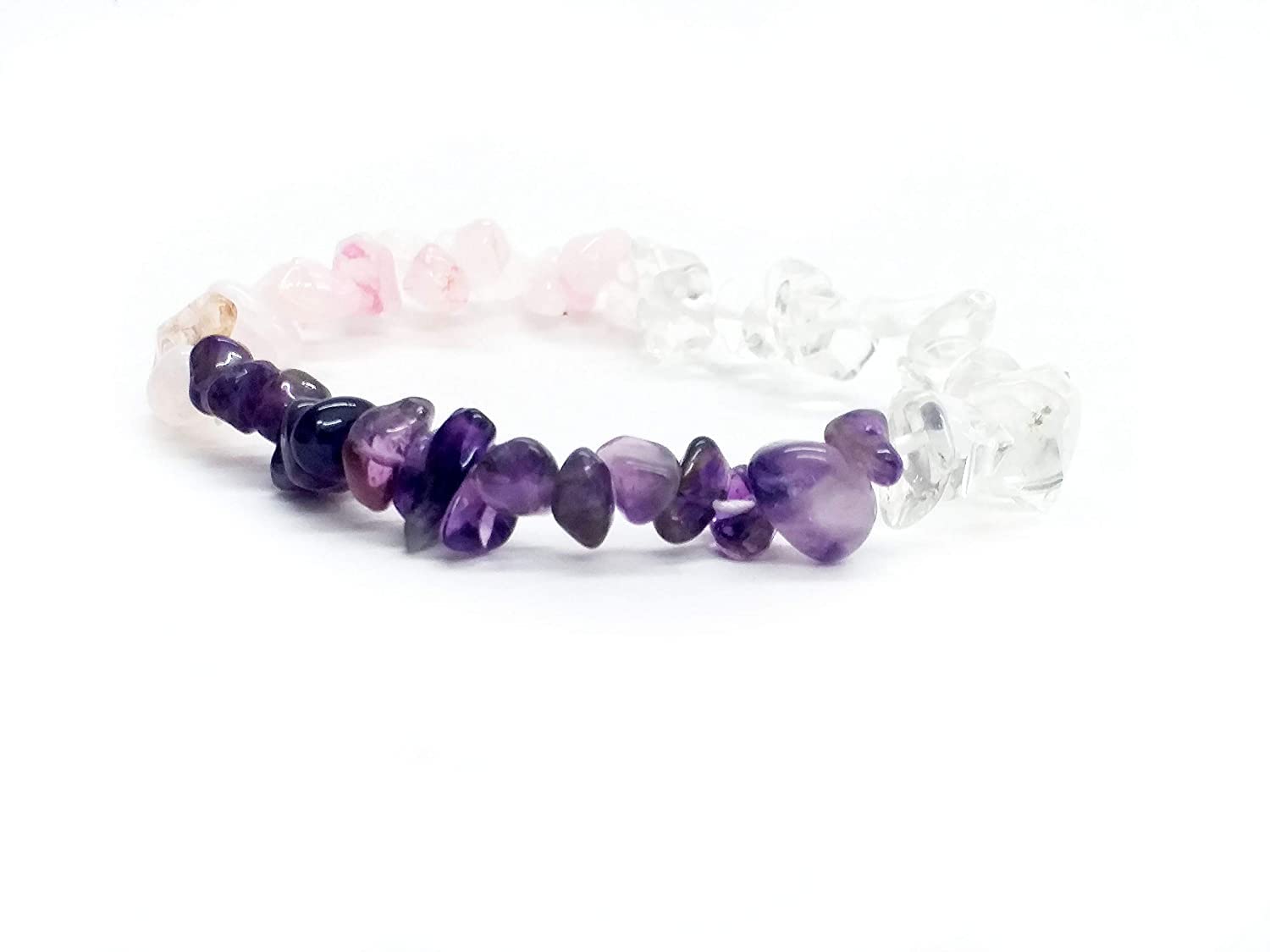 ASTROGHAR Natural Amethyst & rose quartz and clear quartz Chip stretch bracelet For Men And Women (B0BGC44NPV) Amazon Price History, Amazon Price Tracker