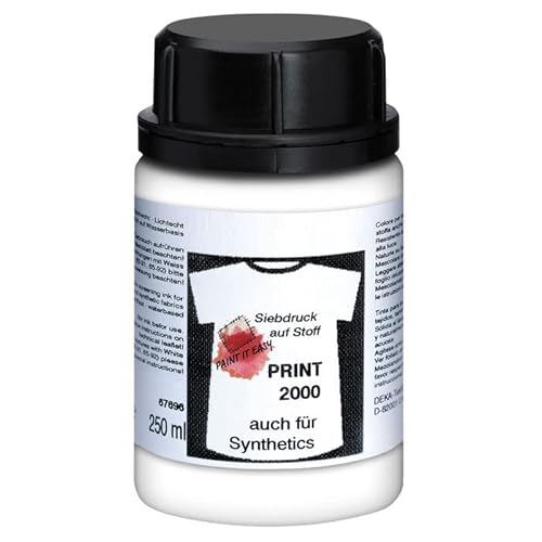 PAINT IT EASY NEU Siebdruckfarbe DEKAPRINT 2000 Deckend, 250 ml, Weiß