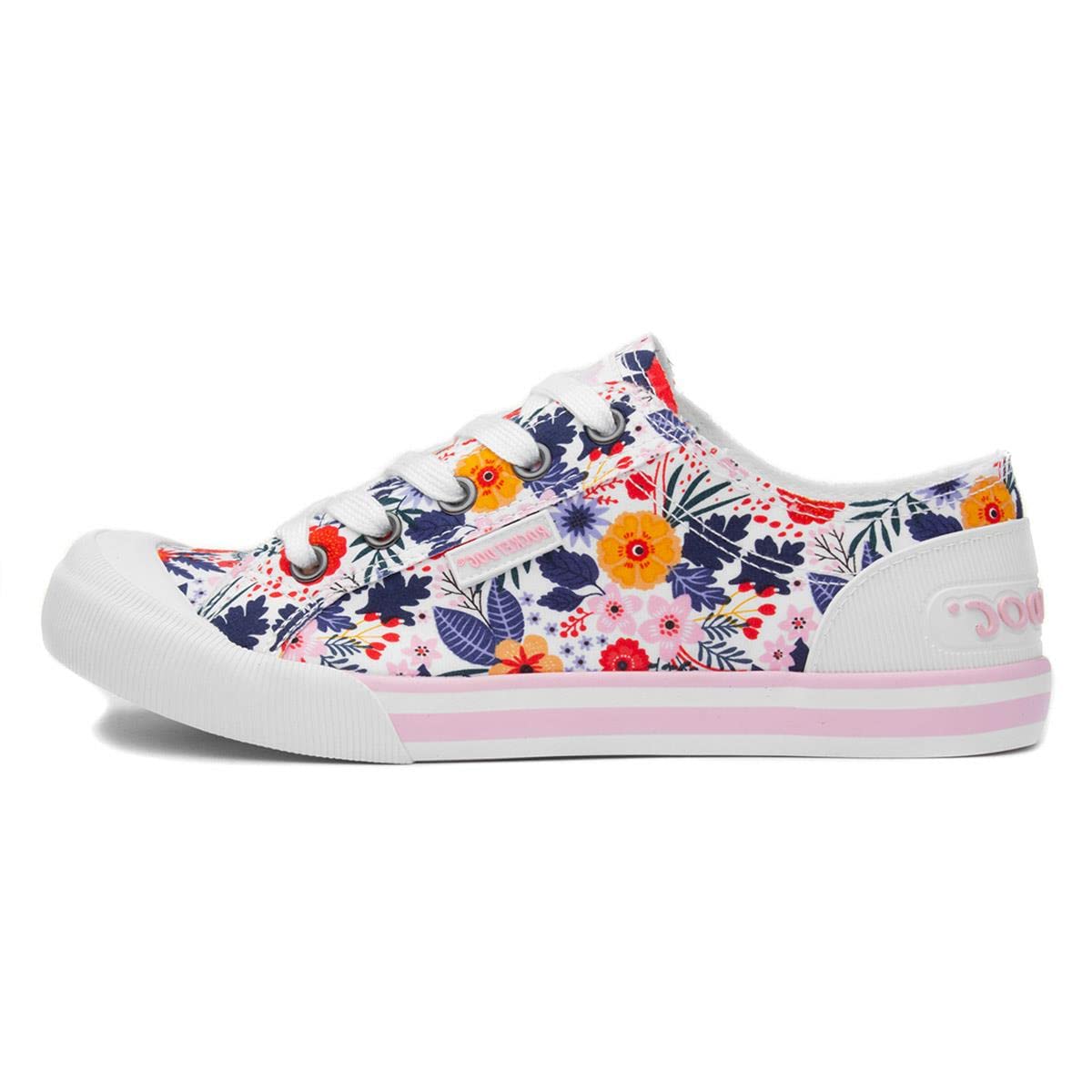 Rocket Dog Trainers Jazzin Malden Floral Cotton White