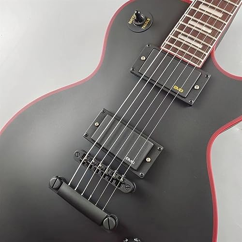 Guitare électrique rouge mat personnalisée avec une élégante reliure de corps