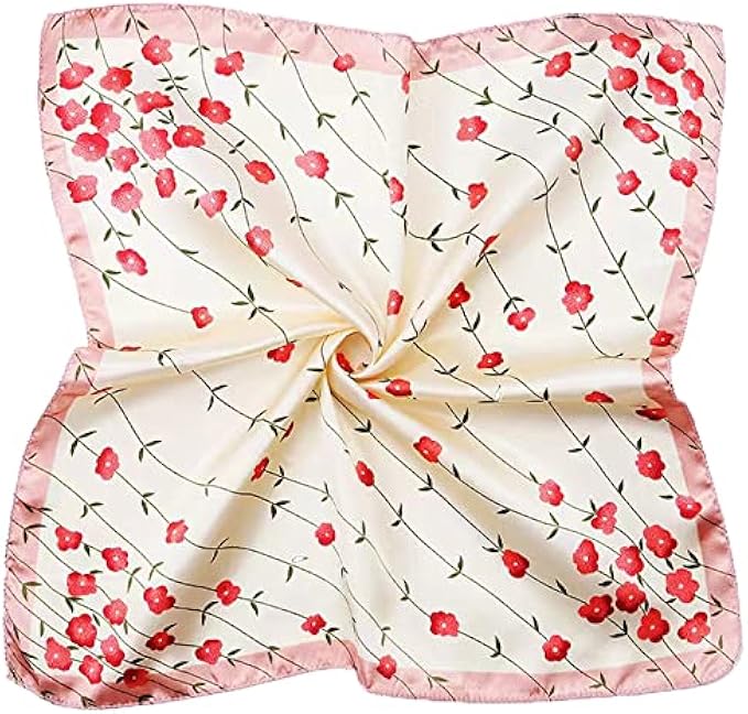 FXFOOT 19.6x19.6 inches silk turban satin square turban silk feel neck scarf hair sleep scarf light weight turban for women and girls