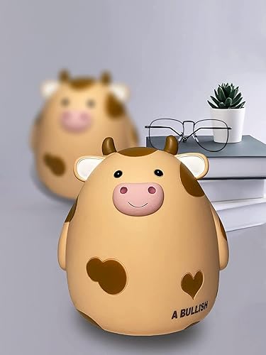 Miniatura 7 de H&W Alcancía de vaca, caja de monedas irrompible para niños, lindo banco de dinero de animales para cumpleaños para niños y niñas, cajas de ahorro