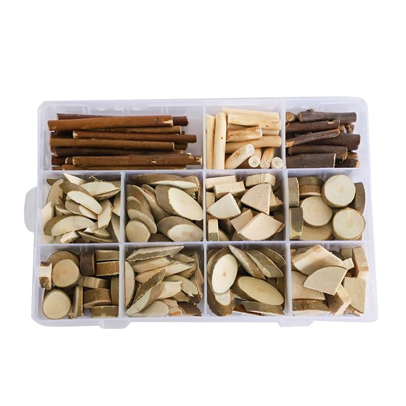 Log Handmade DIY Wood Craft Kits for Kids Wooden Unfinished Toys Paint Art Garden Playset Bulk Sticks Loose Parts Materials 250g(Medium)