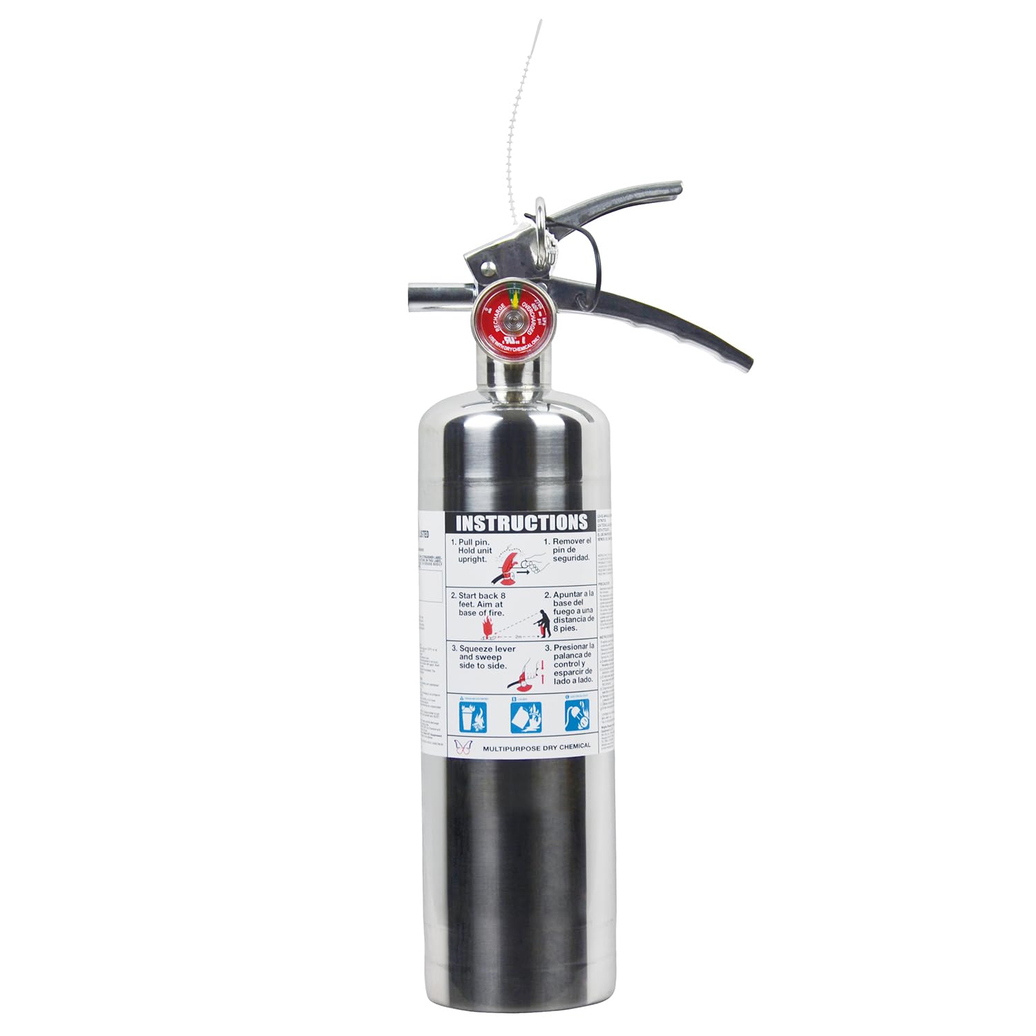VICTORY Stainless Steel Fire Extinguisher 2.5lb ABC Dry Chemical Extinguisher for Home Office UL Listed