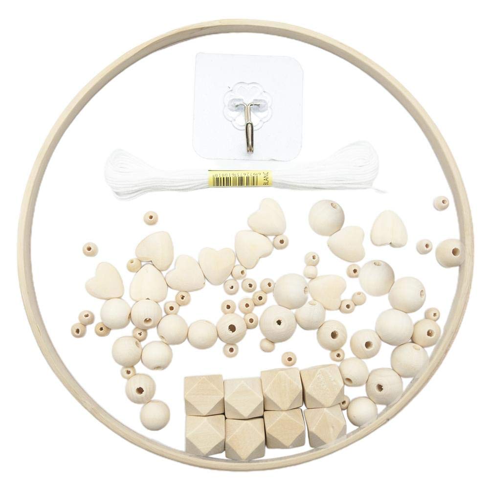 Rcniso Bed Bell Kit DIY Wooden Wind Chime Bed Bell Kit Handmade Baby Mobile Wood for Children Baby Girls or Boys (Beige)
