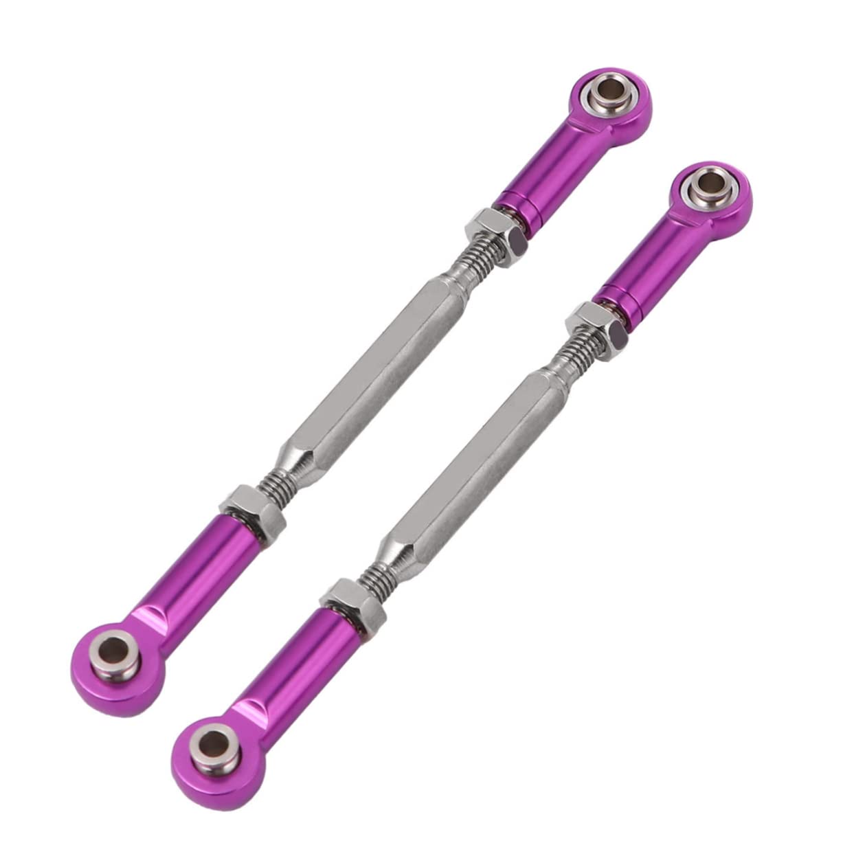 TOBBOMEY Rc Pull Rods 88mm Length-Adjustable Set Aluminum Alloy Steering Rods for Rc Trucks and Buggies