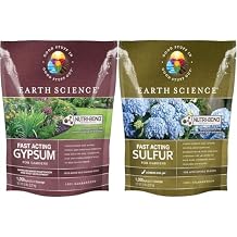 Earth Science Fast Acting Gypsum & Sulfur Bundle - Soil Conditioner & pH Adjuster, Boosts Root Growth & Color, Improves Nutrient Absorption, Safe for Kids & Pets, 5 lb Bags Each, Long Lasting Results