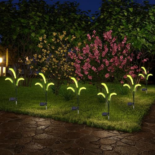 Luces solares de jardín impermeables tipo artificial para caminos y césped 3