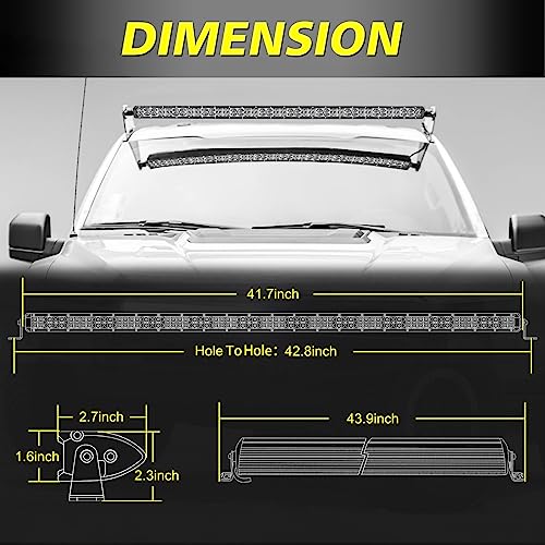 Image of 42 inch LED Light Bar 360W Super Slim Dual Row Offroad Driving Light | Slim Single Row Structure, Spot Flood Combo Roof Hood Bumper Light Bar for Trucks Pickup UTV SUV Can-am Toyota Bronco