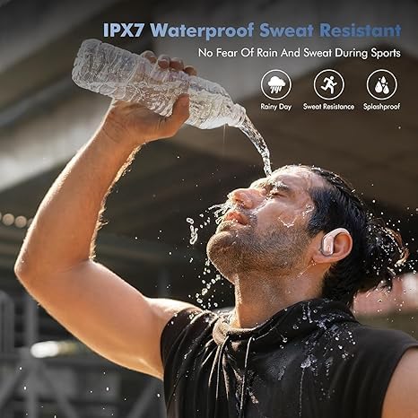 HAOYUYAN Auriculares inalámbricos Bluetooth 5.4 Over-Ear, cancelación de Ruido, Impermeables IPX7, Pantalla LED de batería, 75h de reproducción, para Deportes y Entrenamientos - Oro Rosa