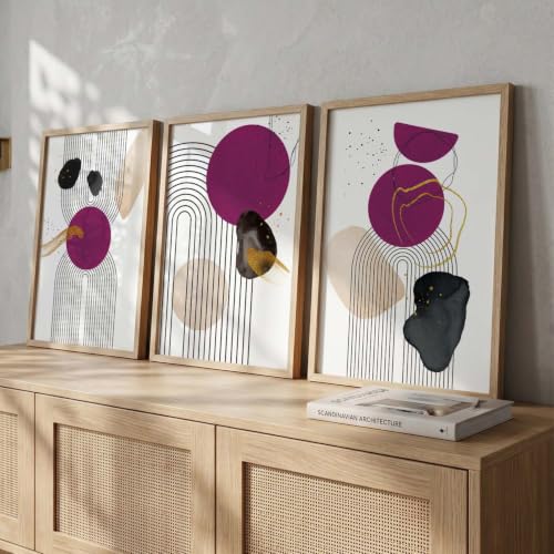Image of kotart Painting for Wall Decoration - Modern Art Wall Decor Framed Painting for Living Room Bedroom - Framed Wall Posters /Paintings with Frame Set of 3 (Art 3, 10x13 inch)