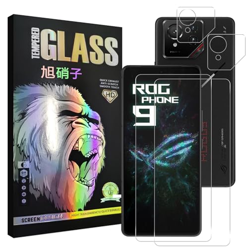 対応 ASUS ROG Phone 9 / Phone 9 Pro フィルム 指紋認証対応【2+2枚セット-AGC旭硝子】 rog Phone9 Pro ガラスフイルム 【2枚】+ レンズフィルム 【2枚】 Phone 9 Edition 液晶/レンズ 保