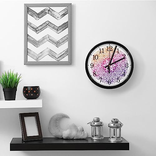 Horloge murale à quartz sans tic-tac ronde géométrique pour école - 6