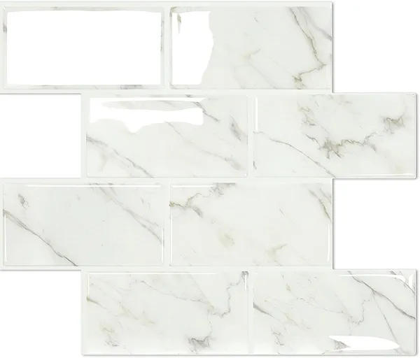 STICKGOO 10-Sheet Subway Tile Peel and Stick Backsplash, Self Adhesive Vinyl Wall Tiles, Stick on Backsplash for Kitchen and Bathroom(Thicker Design)