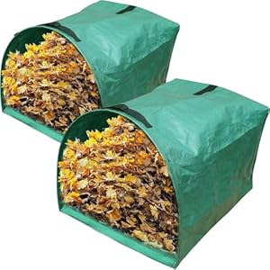 2 Pack Large Yard Dustpan, Yard Waste Bags, Collapsible Garden Bag, Heavy Duty Lawn and Leaf Bags, Reuseable Leaf Bag Holder, Durable Garden Waste Container, Leaf Collector for Debris