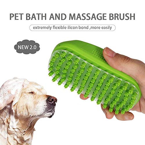 MCISNUH Dog Brush for Shedding Cat Hair Rubber Remover with Catching Screen, Matted Fur Grooming Comb for Long and Short Haired Pet (Green)