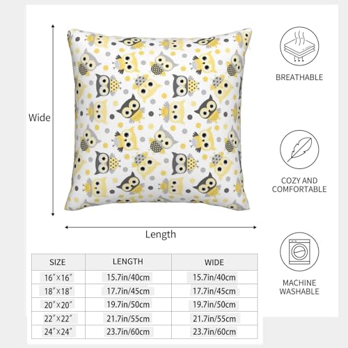 Housses de coussin motif chouettes de qualité supérieure en lin synthétique texturé - 5