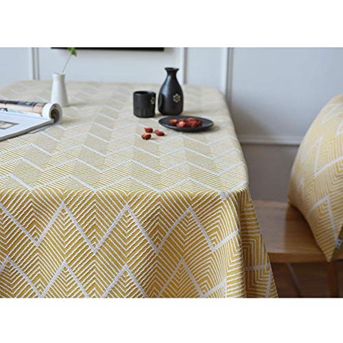 Nappe en coton et lin lavable rectangulaire REYG StyleThree pour table de cuisine