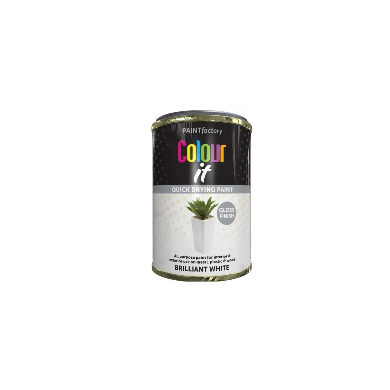 MIXEL Brilliant White Gloss Tin Paint, Quick Drying Formula, Easy to Apply, Long-Lasting, DIY Enthusiasts, Interior and Exterior Use, Portable & Lightweight, 300ml, (1 Pcs)