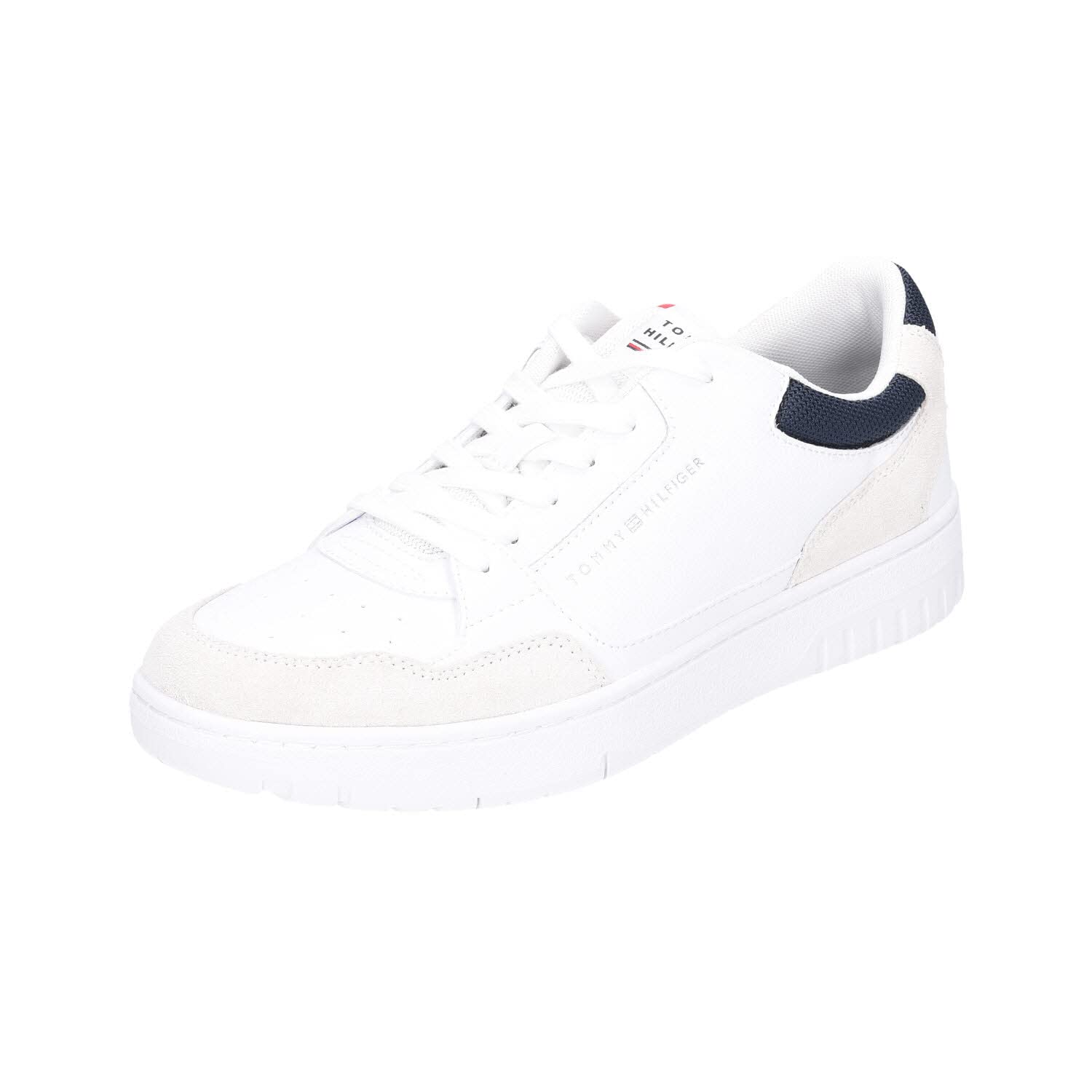 Tommy Hilfiger Men TH Basket Core RWB Cupsole Trainers, White (White), 40 EU