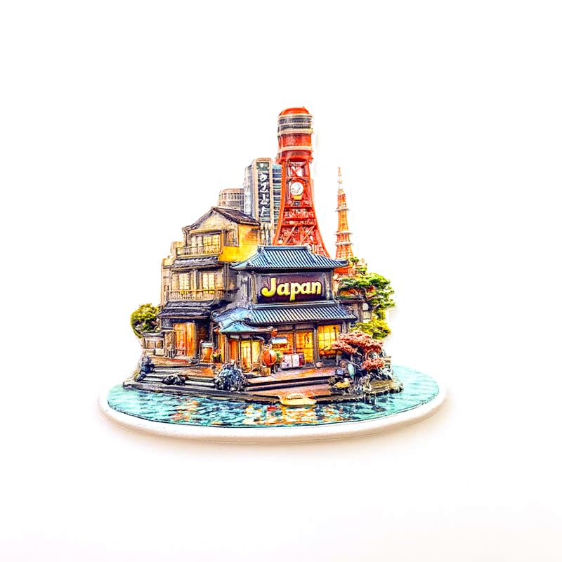 Imán decorativo Miniatura Ciudad de Japón hecho a mano miniatura 2