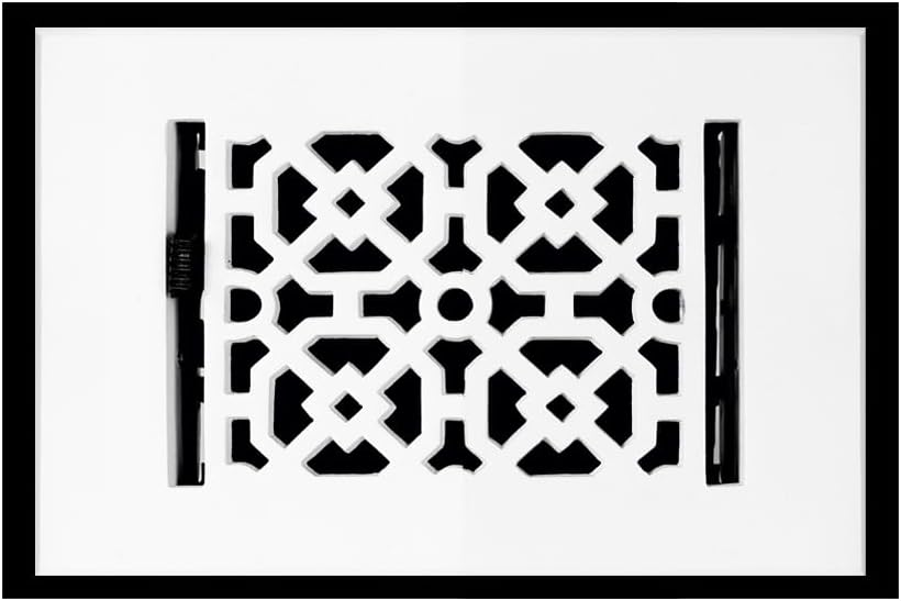 Achtek 4"x4" Duct (5-1/2"x5-3/4" Overall Size) Solid Cast Aluminum HVAC Air Supply Grill for Floor-White Without Screw Holes with Detachable Steel Louver | Powder Coated