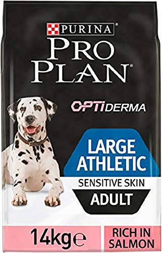 PRO PLAN Large Adult Athletic Sensitive Skin avec OPTIDERMA Riche en Saumon  14 KG - Croquettes pour chiens adultes de grande taille