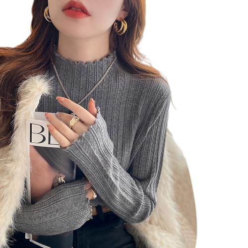 [TeMibery Lyric] セーター レディース 春 秋 冬 通勤 柔らかい きれいめ ハーフハイネック 韓国 ニット 長袖 ゆったり リブ 可愛い オフィス トップス 暖かい プルオーバー 無地 秋服 カジュアル 着痩せ 秋物 おしゃれ 大きいサイズのサムネイル