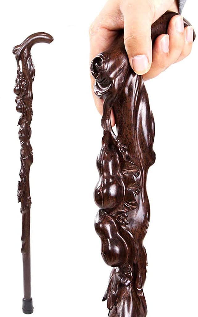 Buy Rosewood Sculpture Crutch Old Man Walking Stick Walker Elderly Cane