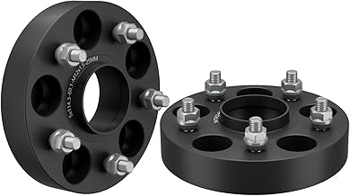 5H Inner Diameter 60.1 M12XP1.5 Thickness 25mm Forged Wide Tread Spacer PCD114.3 with Tapered Seat Bolts, Matte Black, Set of 2