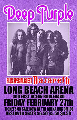 DEEP PURPLE REPLICA 1976 CONCERT POSTER