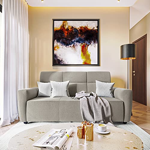Image of Wakefit Sofa Set for Living Room | 3 Year Warranty | 3 Seater Sofa, Sofa Set, Wooden Sofa Set for Living Room, Three Seater Sofa - Belize (Fabric, White)
