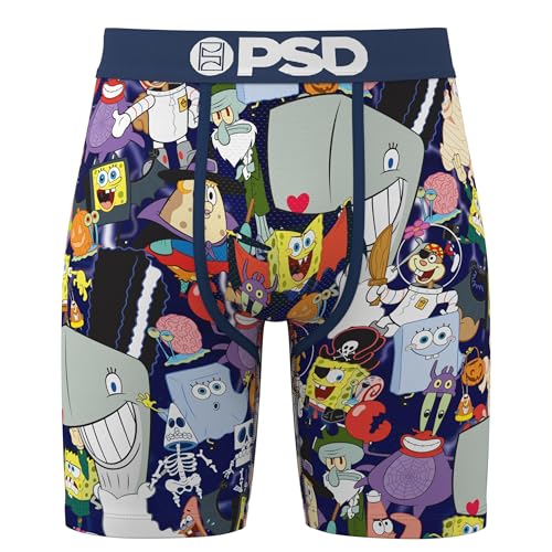 PSD Men's Printed Boxer Briefs - 7 Inch Inseam Breathable and Supportive Men's Underwear with Moisture-Wicking Fabric