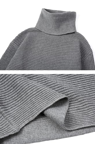 loveimgs Women's 2 Piece Outfits Ribbed Knit Long Sleeve Turtleneck Midi Pencil Skirt Set Casual Two Piece Dress4