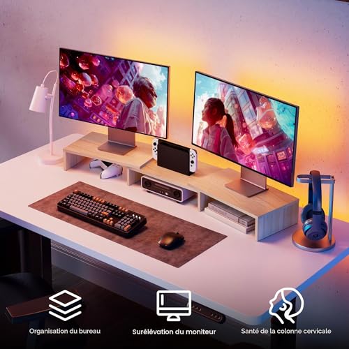 Réhausseur d'Écran en Bois Soulagez votre Dos avec le Support Réglable PC - 2