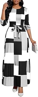 Long Dress for Women Casual Long Sleeve Dresses Maxi Dress Empire Waist Loose with Belt 2025