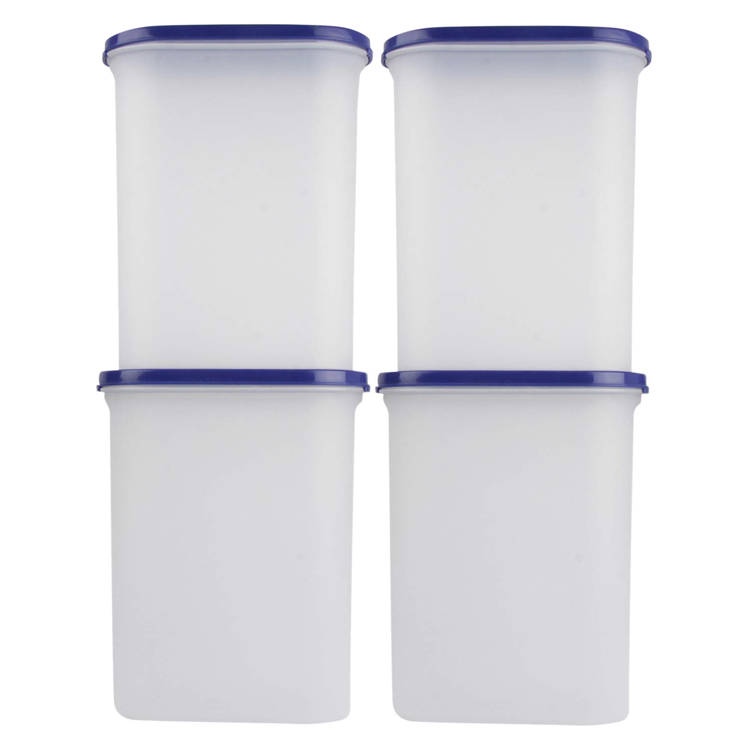 Cutting EDGE Sello antimicrobiano | Recipientes de almacenamiento con protección antibacteriana ovalados | Cocina modular | para harina, modular, 2400ml, juego de 4, azul marino