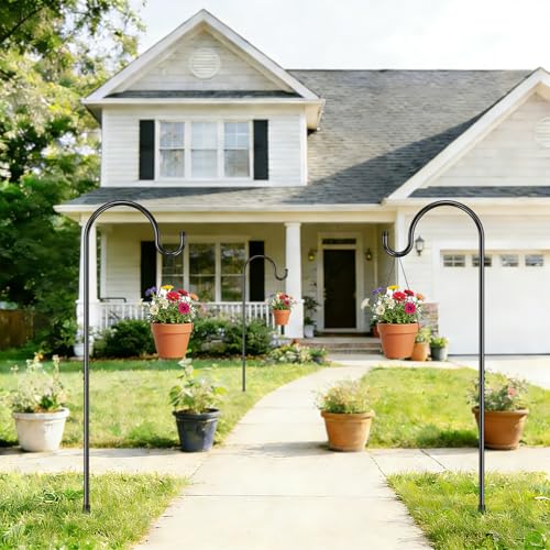 Image of GOFORWILD 33 Inch 6 Pack Adjustable Shepherd Hooks, Premium Metal | Garden Hook for Outdoor, Hanging Plant, Solar Lights, Lanterns, Bird Feeders, and Wedding Decor, Heavy Duty