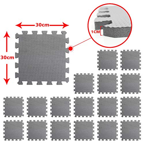 Image of meiqicool Foam Play Mat Thick Soft EVA Interlocking Foam Floor Mats Children Yoga Exercise Multi Jigsaw Puzzle Blocking Board Kids Playmats Play Grey 18 Piece L