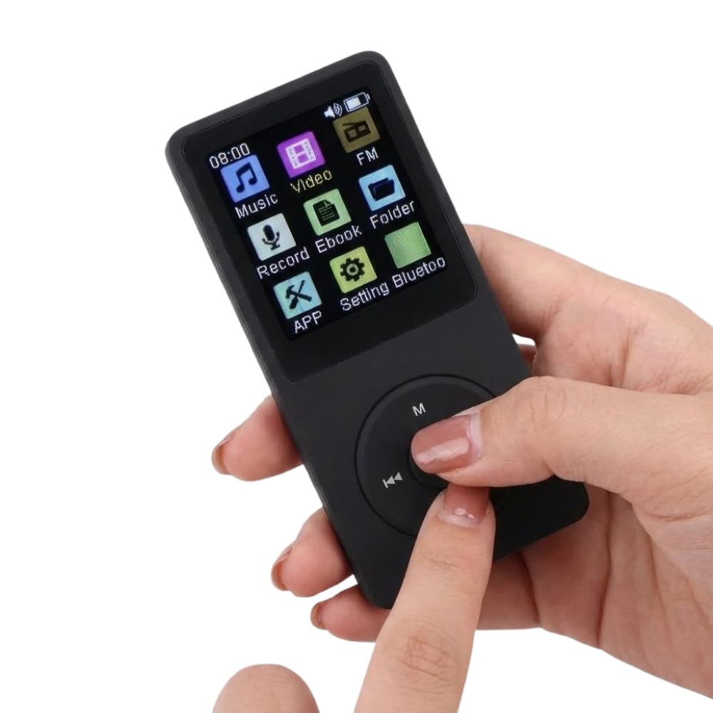 Drumstone (𝐒𝐩𝐞𝐜𝐢𝐚𝐥 𝟏𝟓 𝐘𝐞𝐚𝐫𝐬 𝐖𝐚𝐫𝐫𝐚𝐧𝐭𝐲) Bluetooth MP3 Player Portable HiFi Music Player with Built-in Speaker, 1.8'' Color Screen, E-Book Reader, Voice Recorder, Alarm Clock,