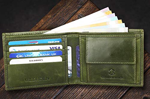 Image of WildHorn Gift Hamper for Men I Leather Wallet & Belt Combo Gift Set I Gift for Friend, Boyfriend,Husband,Father, Son etc (GREEN2)