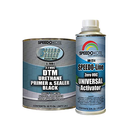 Speedokote DTM 2.1 voc Black Urethane Primer Sealer quart kit 4:1 mix, SS-2000B-Q/SMR-222-8