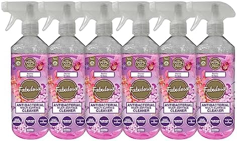 Fabulosa Antibacterial Disinfectant Spray, All Purpose Multi Surface Cleaner, 500ml, 6 pack, Exotic