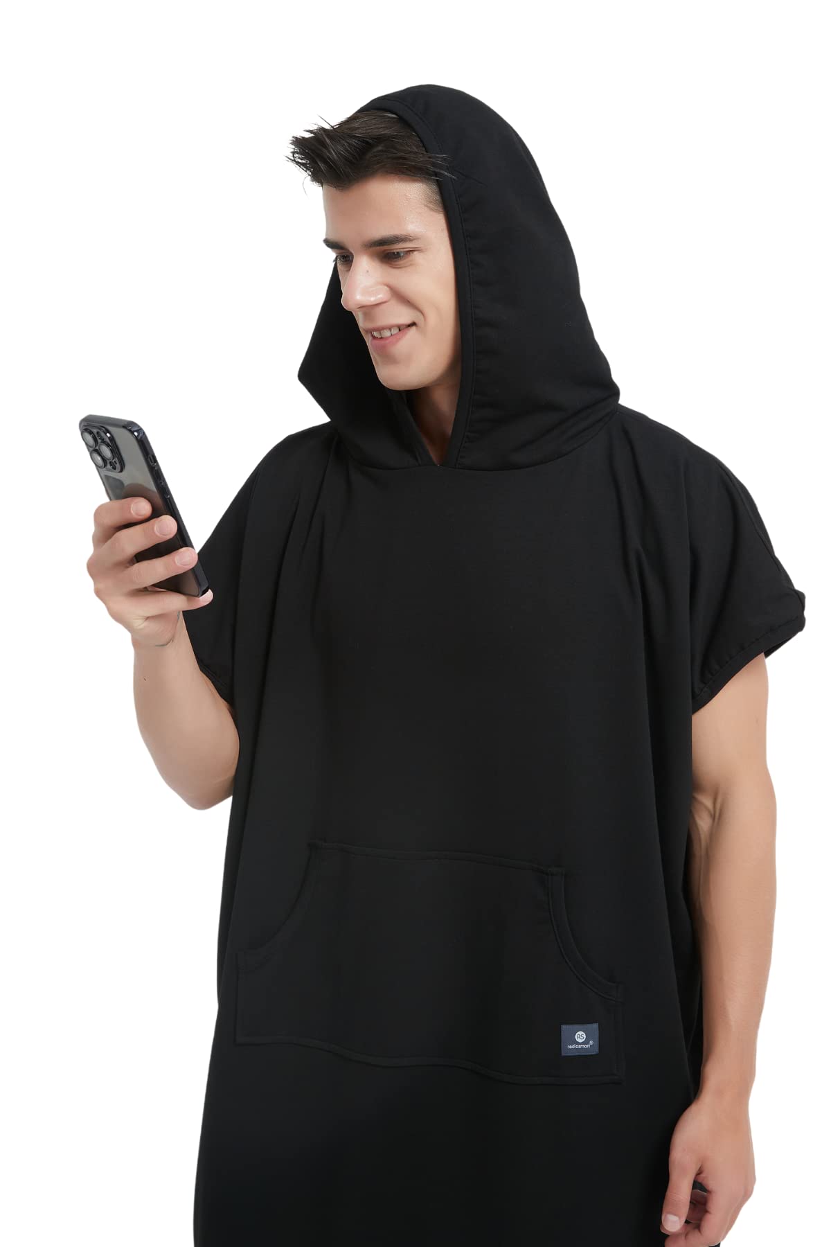 Radia SmartEMF Adult Hooded Poncho - Radiation Blanket, Wearable Faraday Blanket, RF Shielding, WiFi Blocker, Protection Clothing Oversized Black