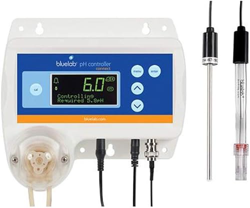 Bluelab El controlador de pH CONTPHCON se conecta con monitoreo dosificación y registro de datos en agua bloqueo no incluido medidor digital para