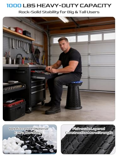 Image of 2026 Upgraded XXL Collapsible Stool with Cushion & Bag | 1000lbs Capacity, 21-in Taller & 13-in Wider Retractable Telescoping Stool for Adults, Oversized Camping, Fishing, Concert, Event, Stadium