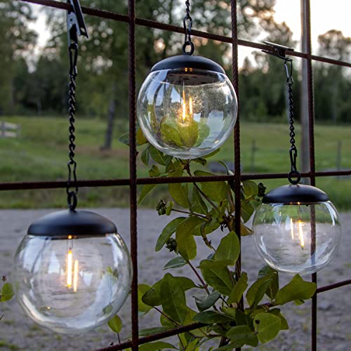 Lot de 3 lampes solaires suspendues globes