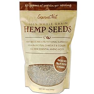 Hemp Seeds, 100% Whole Grain, 12 Oz Resealable Bag, High Protein & Amino Acids (10 grams of Protein per serving…